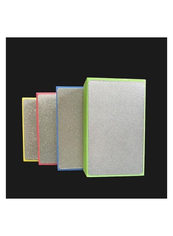PROMASS 4pcs Diamond Hand Polishing Pads for Sanding Ceramics, Glass, Tile, Concrete, Stone, Marble, and Granite, Reusable Foam Sanding Blocks (60#, 100#, 200#, 400#) - Image 4