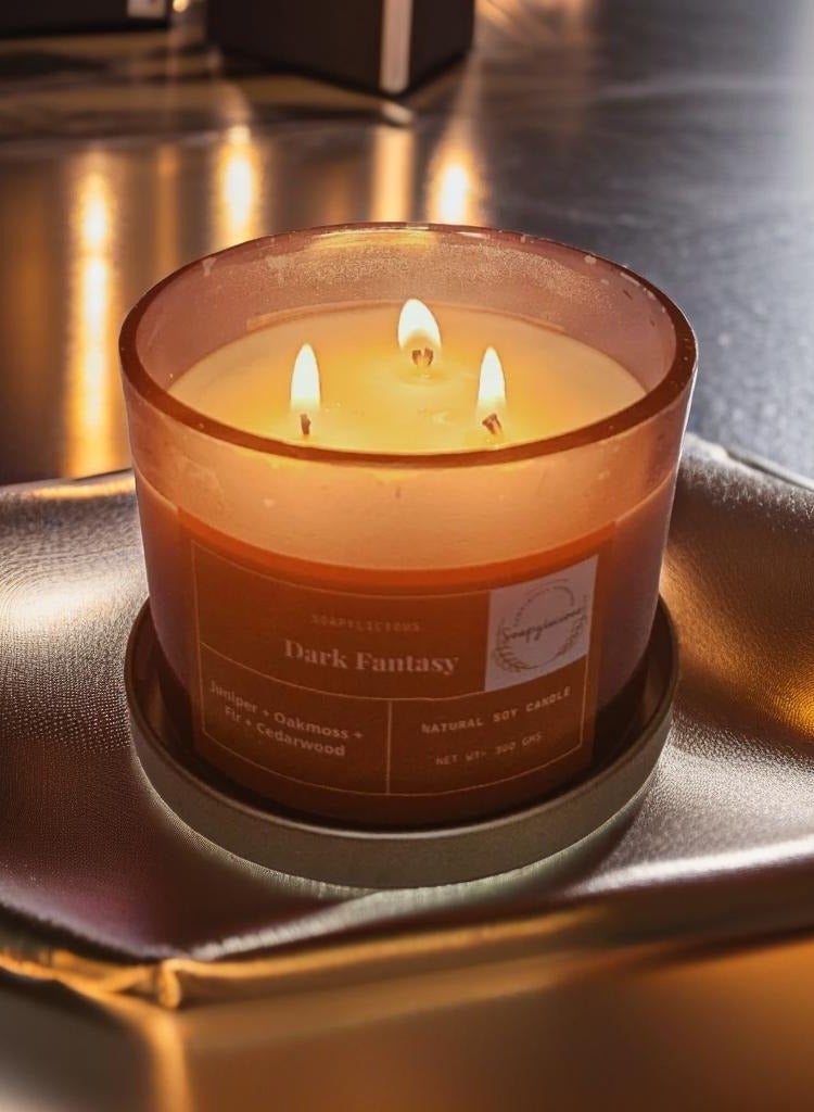 Soapylicious Soy Wax Candle – Dark Amber Oud, 300g Premium Gift-Ready Box | Handmade, Vegan for Home & Office - Image 4