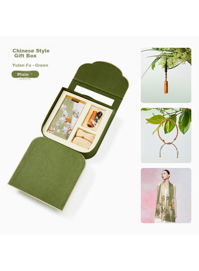 Wanshili Mulberry Silk Double-sided Printed Long Scarf For Mother's Day Gift - Prosperous And Beautiful - Image 1