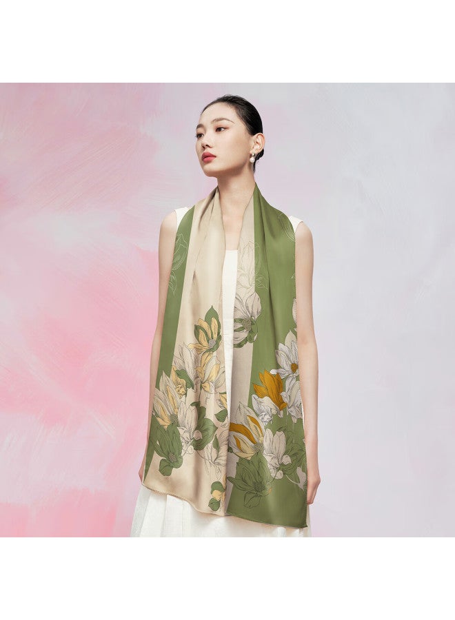 Wanshili Mulberry Silk Double-sided Printed Long Scarf For Mother's Day Gift - Prosperous And Beautiful - Image 4