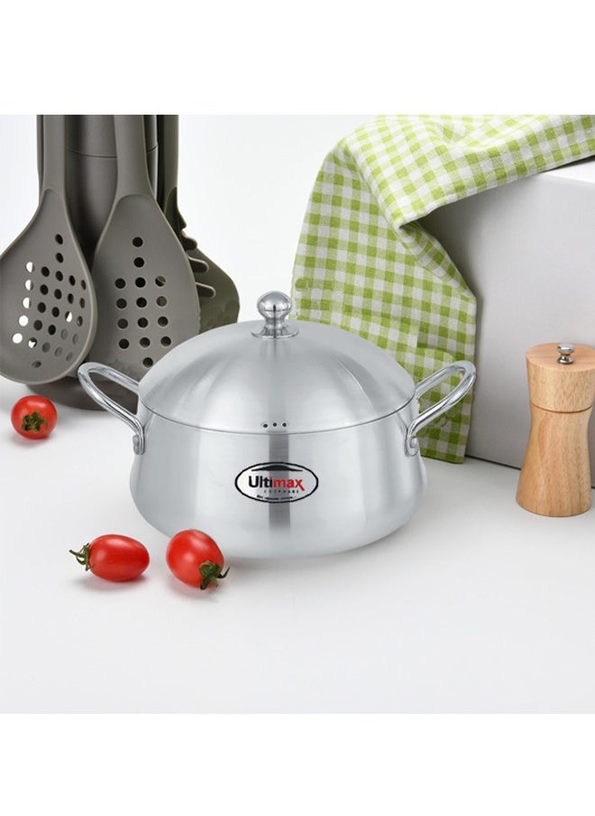 ULTIMAX Ultimax Metallic Finish Belly Cookware Pot 30 Cm With Premium Quality Aluminium, Even Heat Distribution,Dishwash & OvenSafe, S.S Handle for Comfortable Grip, Durable Construct & Elegant Design  - Image 3