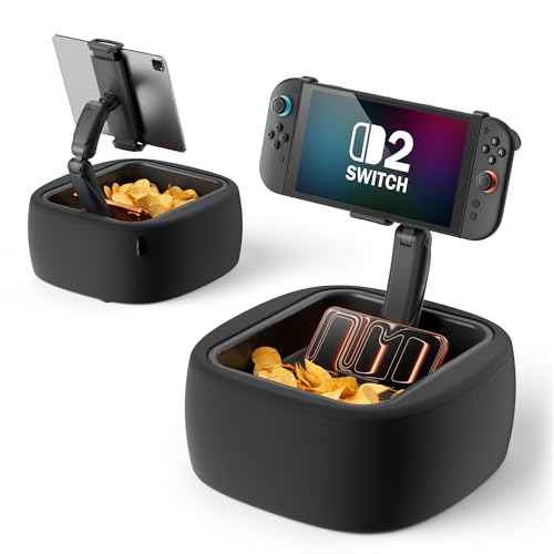 LULULOOK Gaming Pillow Stand for Nintendo Switch 2 & 4.7-14.6" Tablet, Zero Gravity Kindle Pillow Stand with Storage Bowl for Nintendo Switch 2 Accessories, Snacks & Small Items, Machine Washable - Image 1