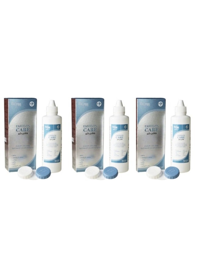 Fashion Care Pack Of 3 Pieces Multi-Purpose Solution For Soft Contact Lenses  - Image 1