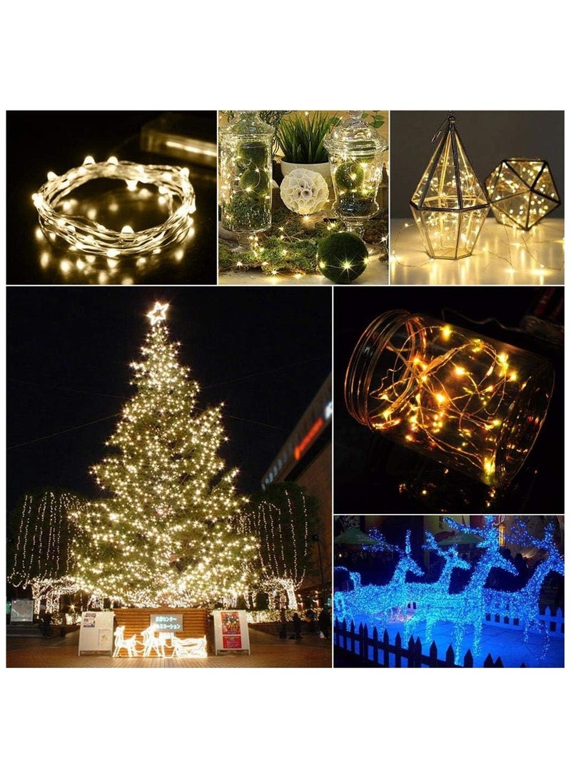 Beauenty Fairy Christmas Diwali Lights Battery Operated, 10M/33ft/100 LED Warm White String Light, Waterproof Battery Case, Indoor Lights for Xmas Tree Wedding,Party Events Garden Spring Decoration - Image 4