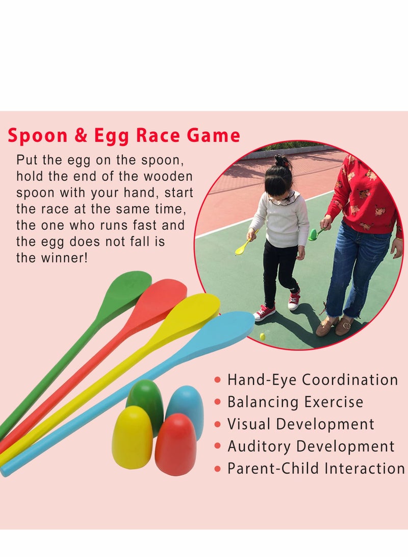 Outdoor Kids Games Set with Potato Sack Race Bags, Bean Bag Toss, 3 Legged Bands, and Egg and Spoon Game for Birthday Parties and Camping Fun - Image 4