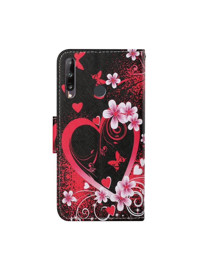 S-TOP Case For Huawei P40 lite E Colored Drawing Pattern Horizontal Flip Leather Case with Holder & Card Slots & Wallet & Lanyard - Image 3