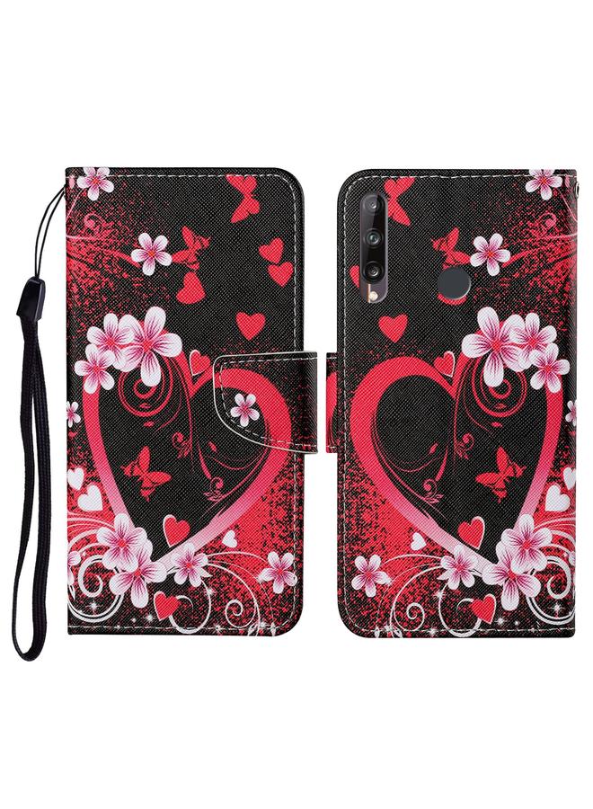 S-TOP Case For Huawei P40 lite E Colored Drawing Pattern Horizontal Flip Leather Case with Holder & Card Slots & Wallet & Lanyard - Image 1