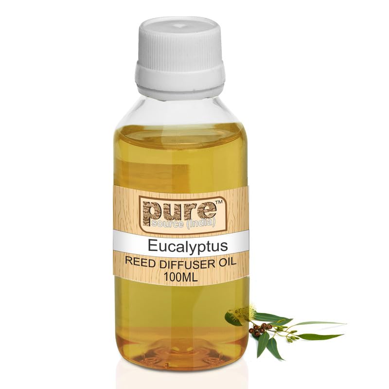 Pure Source India Aroma Reed Diffuser Refill Eucalyptus 100ML, 8 Pcs Reed Stick Coming Free With This Reed Diffuser Oil - Image 5