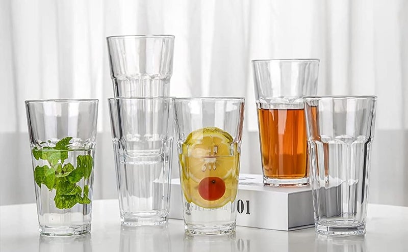 ConvertKitchen Water Glass Tumbler Highball Glasses Clear Iced Tea and Glasses for Drinking 360ml Set of 6 - Image 1