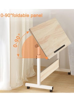 DubaiGallery Rolling Desk Adjustable Height,Rolling Computer Cart,Portable Laptop Desk,Small Adjustable Home Office Desk,Rolling Laptop Desk,Small Portable Desk  - Image 3