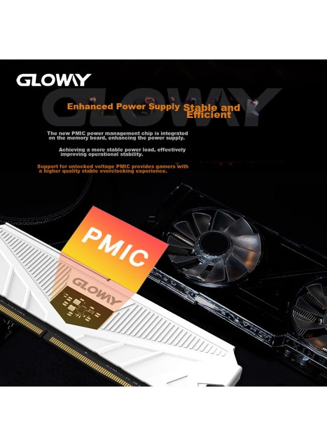 Gloway 16gb Ddr5 4800 Desktop Memory Module, Tianche, Heat Spreader, Premium Chips, Cl40, Moonlight White - Image 3