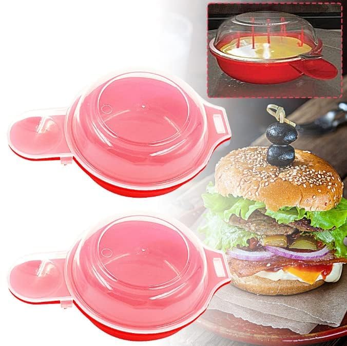 Istore 2 Sets Microwave Egg Cooker,1 Minute Fast Egg Hamburg Omelet Maker Kitchen Cooking Tool - Image 3