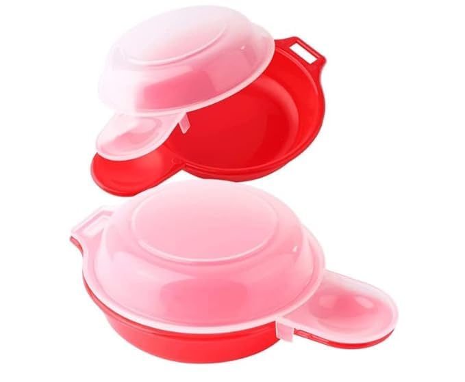 Istore 2 Sets Microwave Egg Cooker,1 Minute Fast Egg Hamburg Omelet Maker Kitchen Cooking Tool - Image 1
