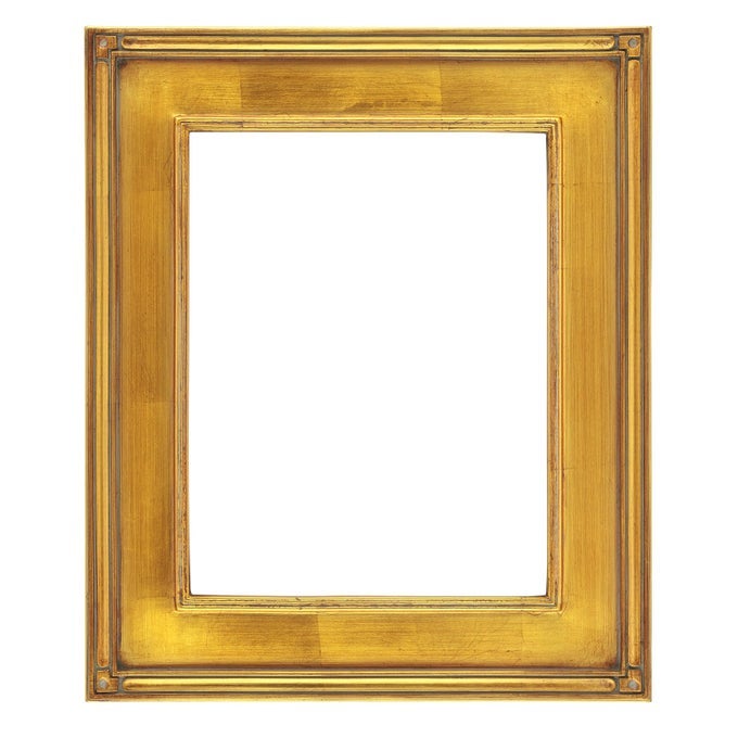 PLEIN AIR MUSEUM COLLECTION DE STIJL OPEN BACK ART FRAME 12X16 GOLD ART DECO STYLE WOOD COMPOSITION HANDLEAFED MUSEUMQUALITY CLOSEDCORNER DOES NOT INCLUDE GLASS OR BACKING