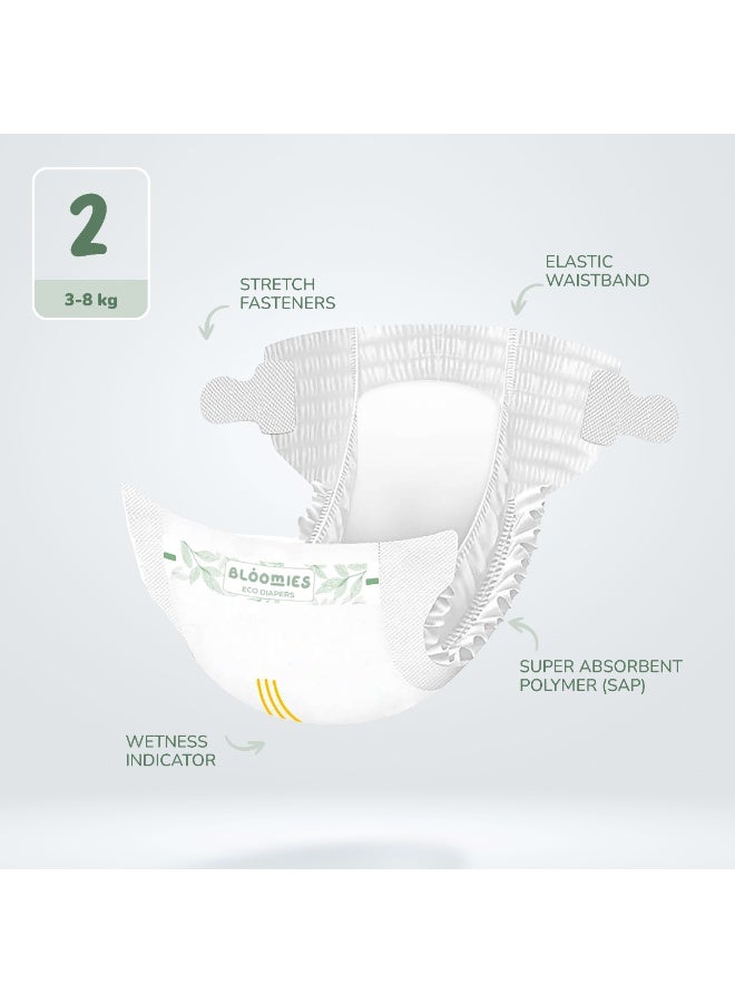 Bloomies Organic Bamboo Baby Diapers Size 2 (3-8kg baby) 40pcs| Eco-friendly, Hypoallergenic, Non-toxic, Breathable Nappies  - Image 4