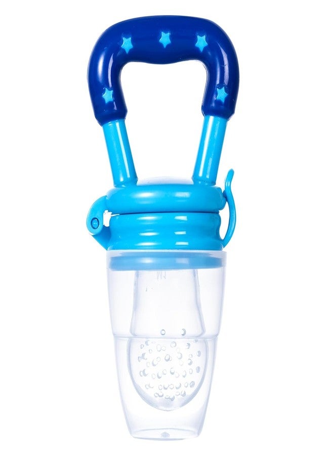 Miracle Moms Silicone Food/Fruit Nibbler With Extra Mesh,Soft Pacifier/Baby Fruit Feeder,Baby Teether,Infant Chewy Silicone Food&Fruit Nibbler For Baby,Bpa Free Fruit Feeder Pacifier,Blue,Pack Of 1 - Image 1