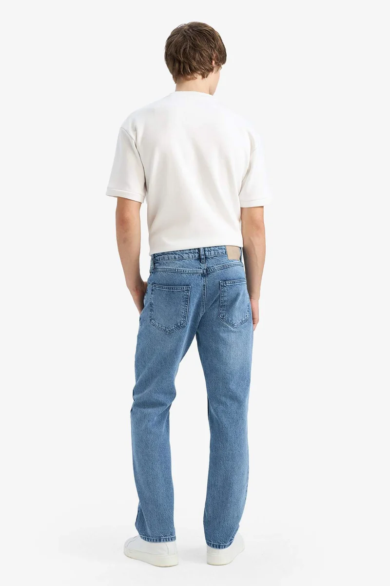 Defacto  Soft Textured Straight Fit Jeans for Men | Best Price UAE