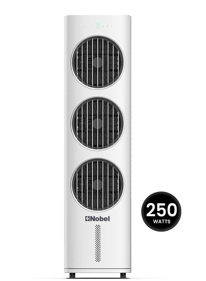 Nobel 20L Air Cooler with Cooling & Humidification, 5 Speeds, 9-Hour Timer, Touch Control Panel, Swing Function, Energy Efficient 50W, Quiet Operation – (1 Year Warranty) 20 L 50 W NAC333EX white - Image 1