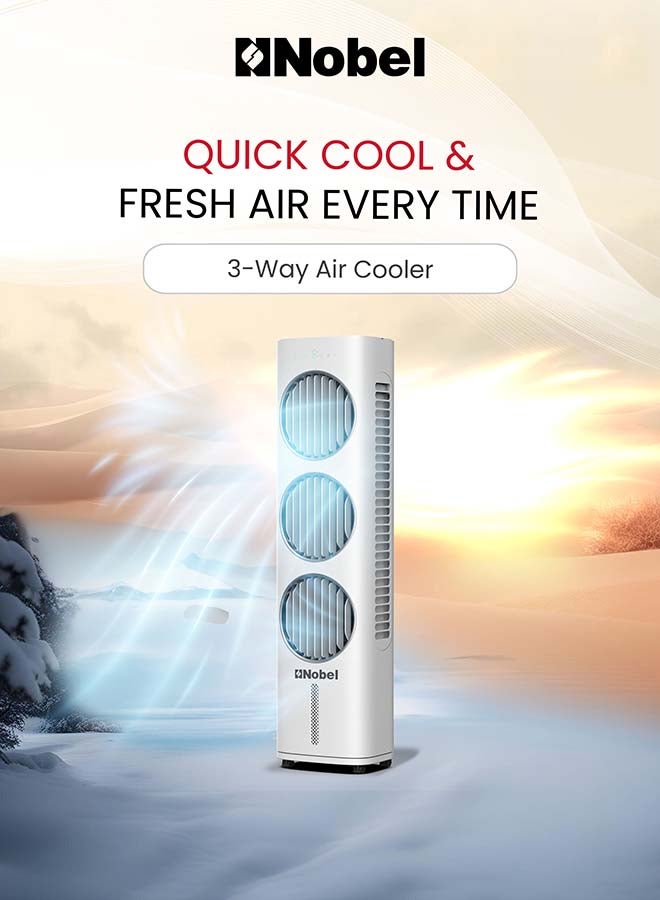 Nobel 20L Air Cooler with Cooling & Humidification, 5 Speeds, 9-Hour Timer, Touch Control Panel, Swing Function, Energy Efficient 50W, Quiet Operation – (1 Year Warranty) 20 L 50 W NAC333EX white - Image 4