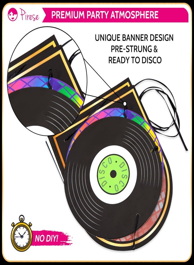 Pirese Disco Birthday Banner - 70s Disco Party Decorations for Kids & Adults, Let’s Boogie Dance Theme Decor, 1970s Birthday Party Supplies with Funky Vibes & Retro Style - Image 5