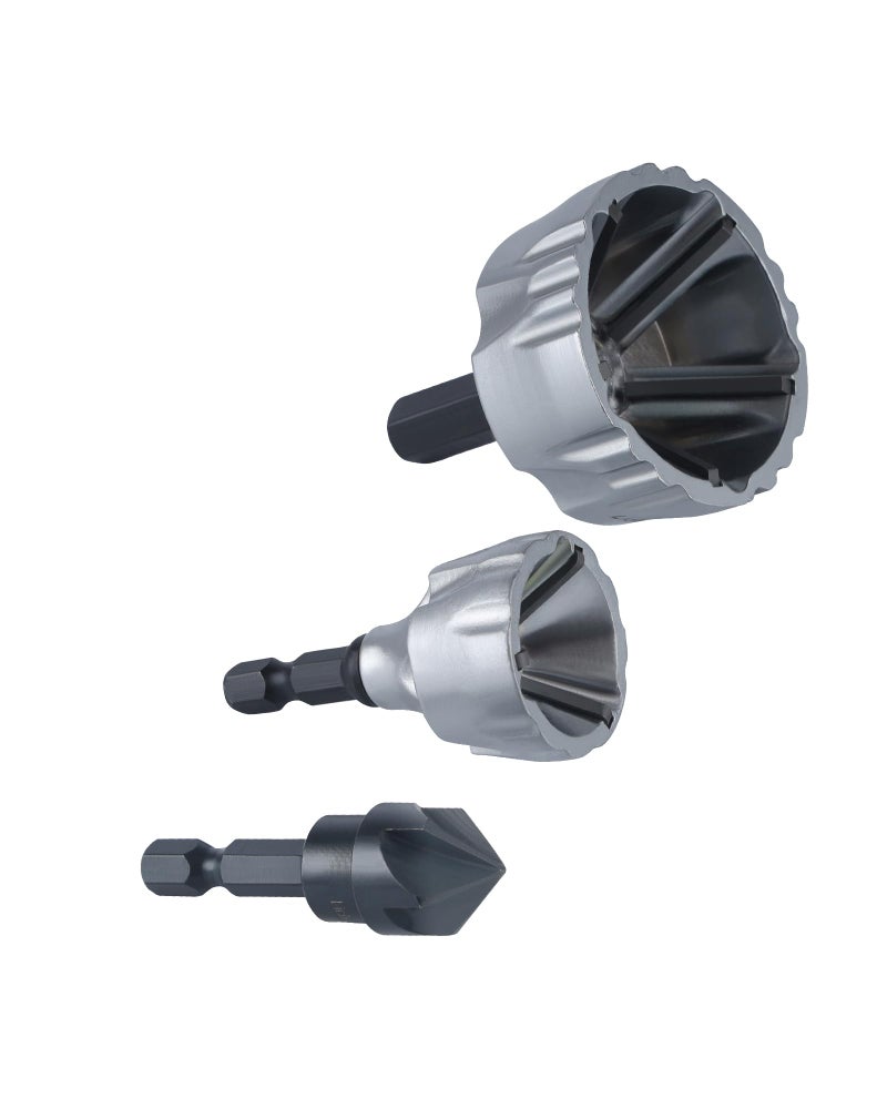 Lichamp أداة تشطيب حواف من كربيد التنجستن 1/8" إلى 1-7/16" مع مثقاب مائل 1/8" إلى 5/8"، أداة تشطيب حواف من كربيد التنجستن لإزالة البروزات من البراغي والمسامير والمثبتات التالفة - Image 1