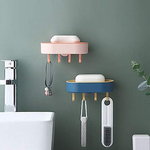 HOME CUBE 4 Pcs Adhesive Wall Mounted Soap Dish Case Holder for Bathroom Kitchen Sink - Random Color (RR1P) - Image 4