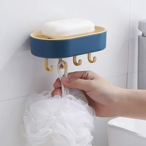 HOME CUBE 4 Pcs Adhesive Wall Mounted Soap Dish Case Holder for Bathroom Kitchen Sink - Random Color (RR1P) - Image 5