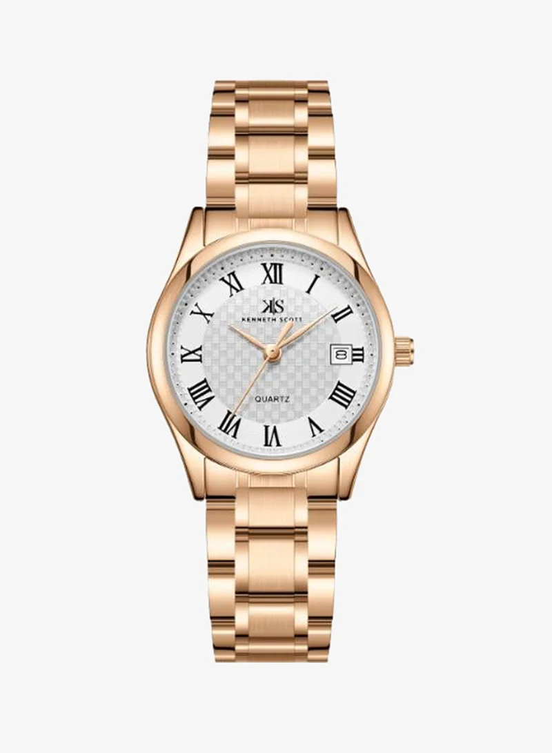 KENNETH SCOTT Women's Stainless Steel Analog Watch K25504-KBKW - 28.8x34 mm