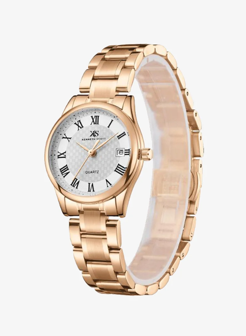 KENNETH SCOTT Women's Stainless Steel Analog Watch K25504-KBKW - 28.8x34 mm