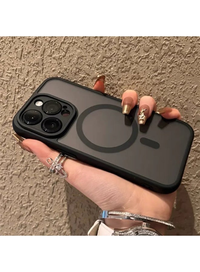 NIBEMINENT Protection Case With Magsafe For iPhone 15 Pro Max, Transparent Black - Image 1