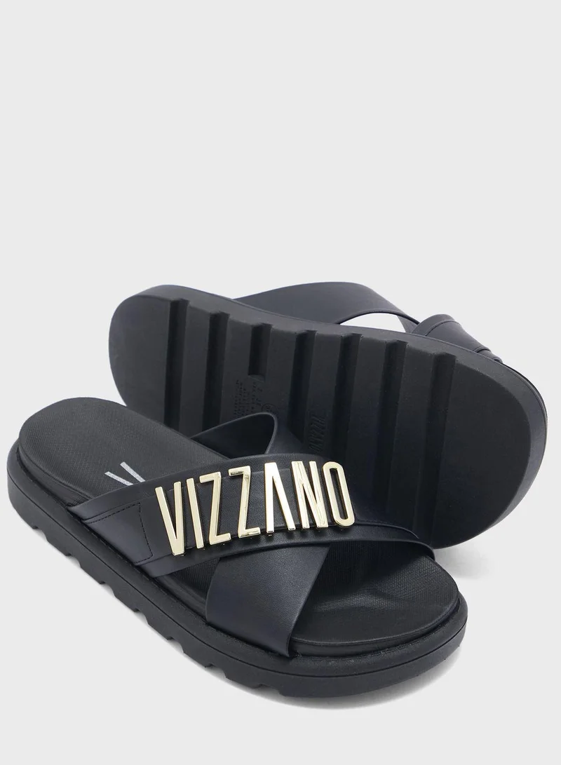 VIZZANO Caroline Multi Strap Low Heel Wedge Sandals