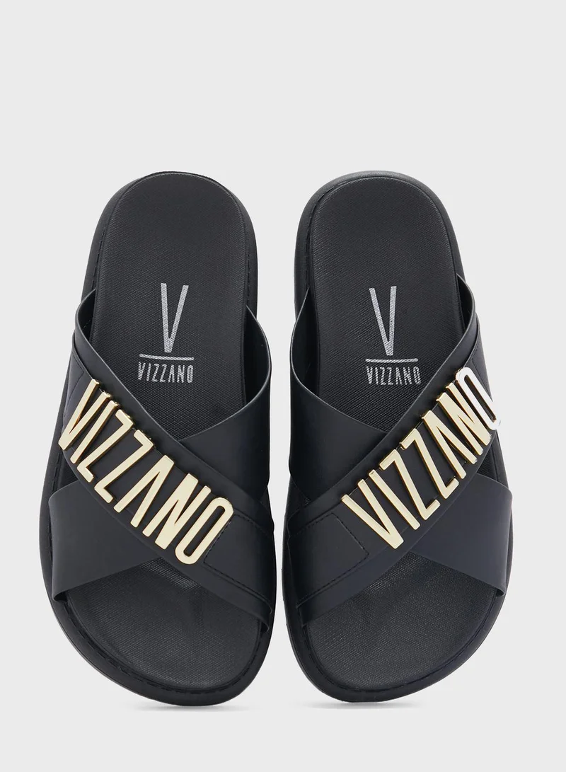 VIZZANO Caroline Multi Strap Low Heel Wedge Sandals