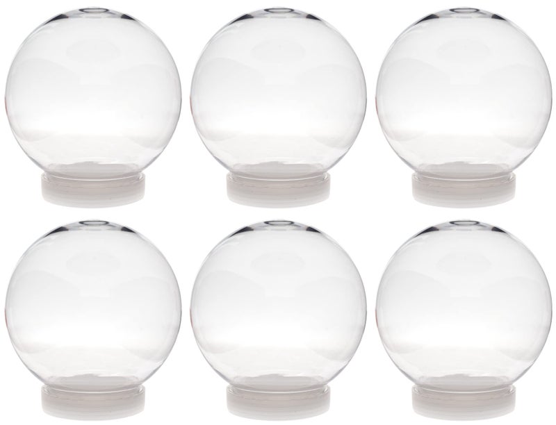 Creative Hobbies Pack of 6 130mm 5 Inch DIY Snow Globe Water Globe  Clear Plastic with Screw Off Cap  Perfect for DIY Crafts and Customization
