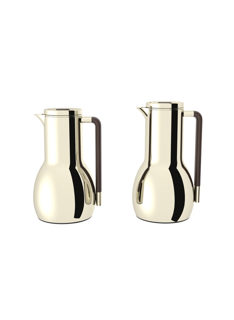 ريجال من Ripple – طقم ترمس فاكيوم مكون من قطعتين (0.7 لتر + 1.0 لتر) | جسم من الستانلس ستيل ببطانة زجاجية | عزل حراري مزدوج - Image 1