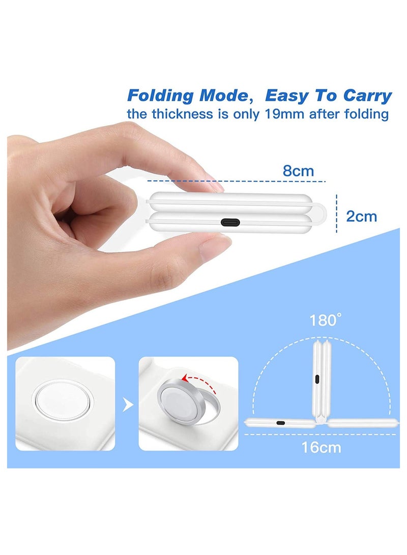 Wireless Charging Pad, Portable 2 in 1 Foldable Charging Dock Power Station for Apple Watch 7/6/5/4/3/2, Multiple Devices Wireless Charger for iPhone 13, 12, Pro, Pro Max, AirPods - Image 4