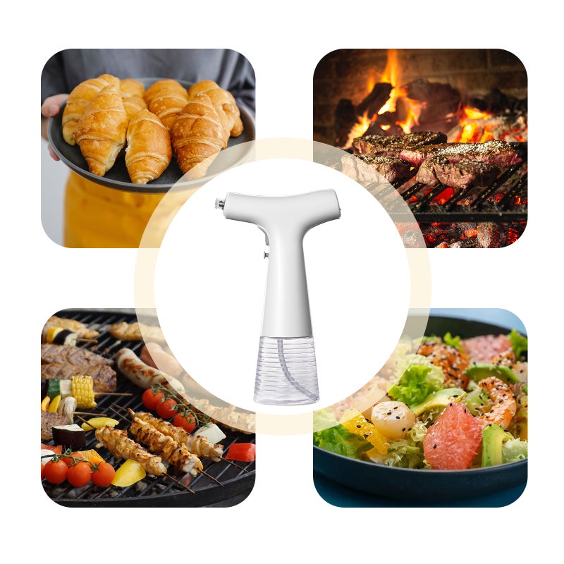 240mL Auto Olive Oil Sprayer With 2 Modes Adjustable Flow Refillable Spray Bottle USB Oil Dispenser for Cooking BBQ Salad Baking Roasting Grilling Hair Spray Bottle - Image 4