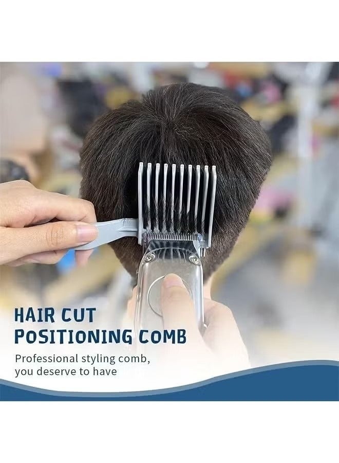 2PCS Men's Gradient Hairstyle Comb, Hair Fade Tool, Curved Positioning Comb, Flat Top Guide Comb, Barber Fade Comb Curved, Flat Top Hair Cutting Comb For Travel, Home, Barber Hairdressing Hair - Image 4