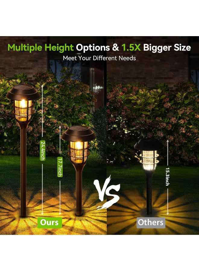 عالية الجودة مصابيح إضاءة خارجية تعمل بالطاقة الشمسية للممرات، عبوة من 4 مصابيح شمسية ساطعة، مقاومة للماء بمعيار IP66، تعمل تلقائيًا، إضاءة حدائق تعمل بالطاقة الشمسية للفناء والممرات ومداخل السيارات - أسود - Image 5