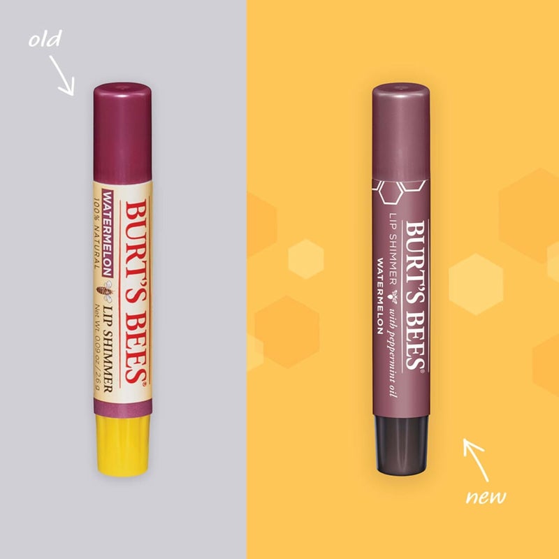 Burt's Bees Watermelon Lip Shimmer - Tinted Lip Balm Stick Set for All Day Hydration (4-Pack) - Image 2