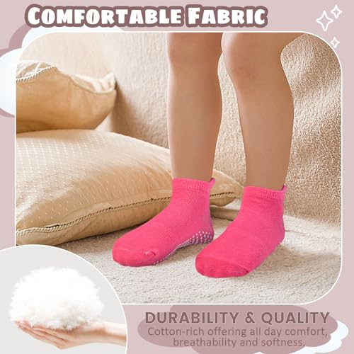 HYCLES 15 Pairs Girl Grip Socks Non Slip Toddler Girls Socks Baby Ankle Sock for 3-5T Kids - Image 5