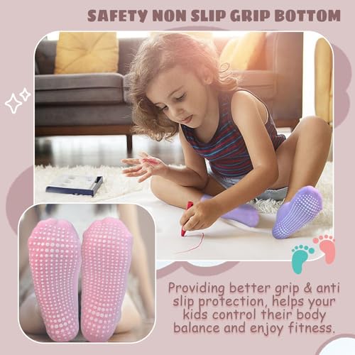 HYCLES 15 Pairs Girl Grip Socks Non Slip Toddler Girls Socks Baby Ankle Sock for 3-5T Kids - Image 4