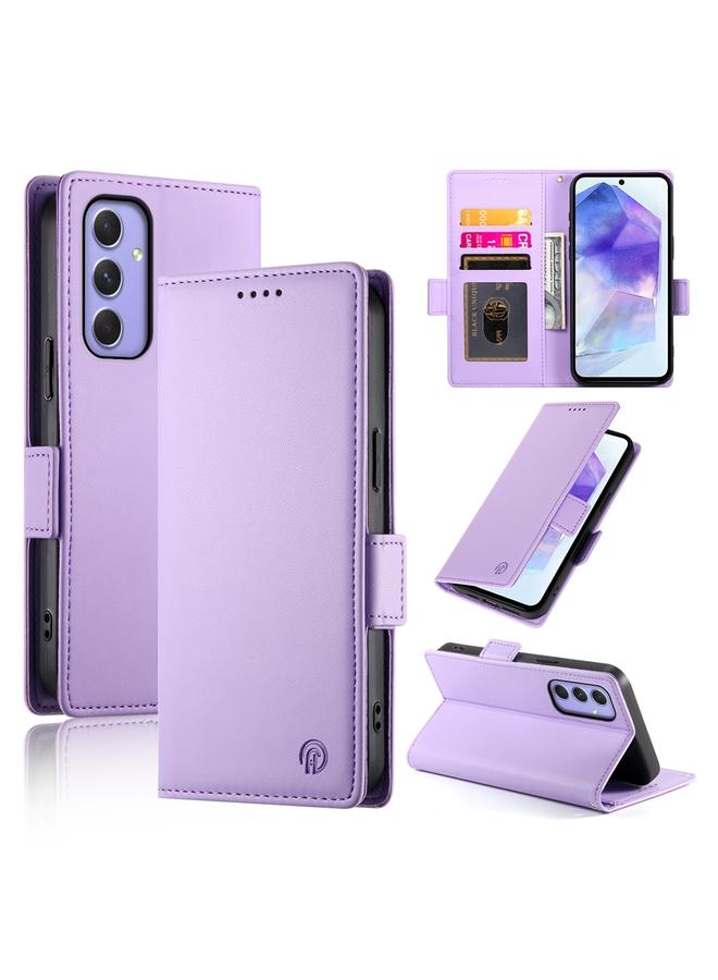 S-TOP Case For Samsung Galaxy A55 5G Side Buckle Magnetic Frosted Leather Phone Case - Image 1