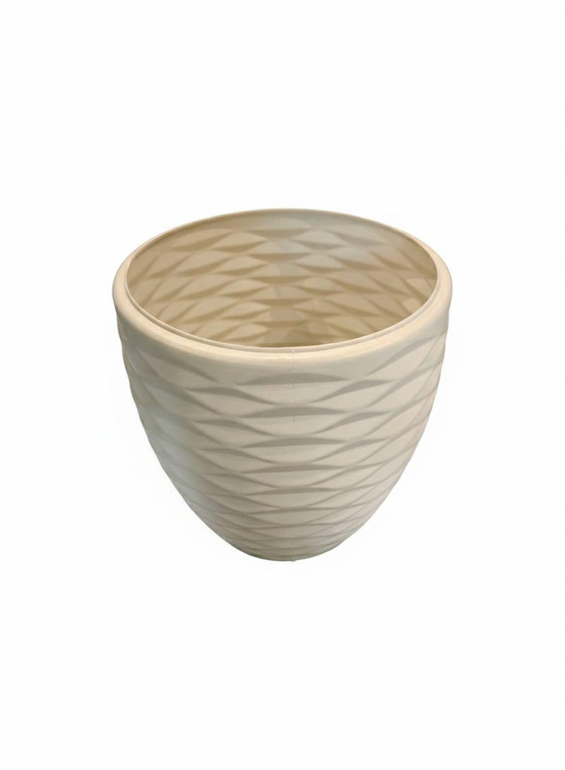 Modern medium plant pot with white cylindrical design - Image 2
