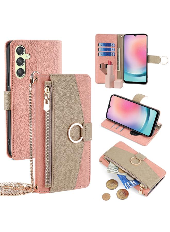 إيروريكس جراب هاتف Samsung Galaxy A24 4G Crossbody من الجلد بملمس الليتشي - Image 1