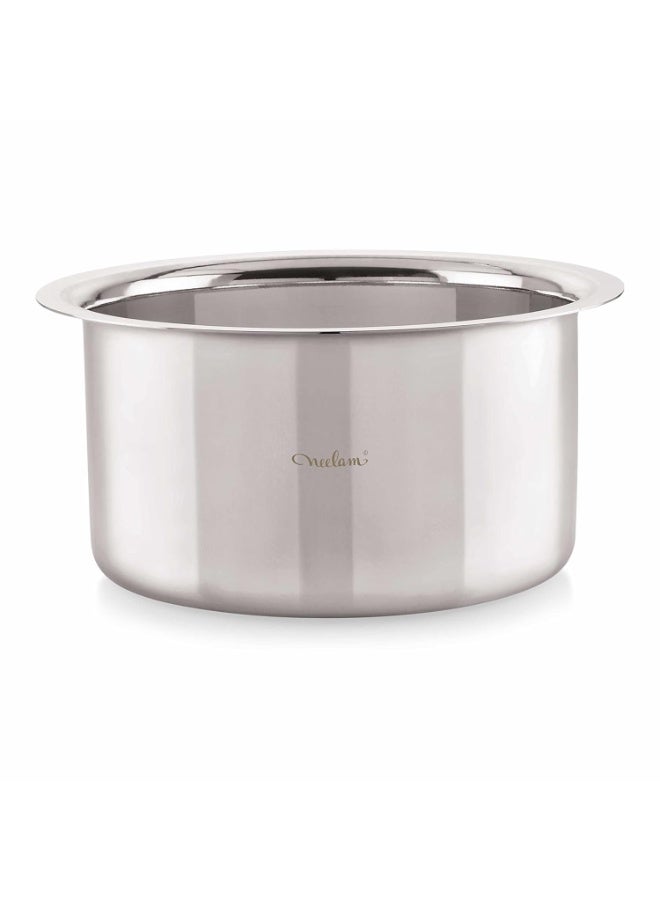 Neelam Stainless Steel 23, 22 Gauge, Induction & Gas Stove Friendly Flat Bottom Tope/Patila/Topiya, 14050 ml, Ideal for Boiling, Steaming, and Cooking, with Excellent Heat Retention, Sliver - Image 1