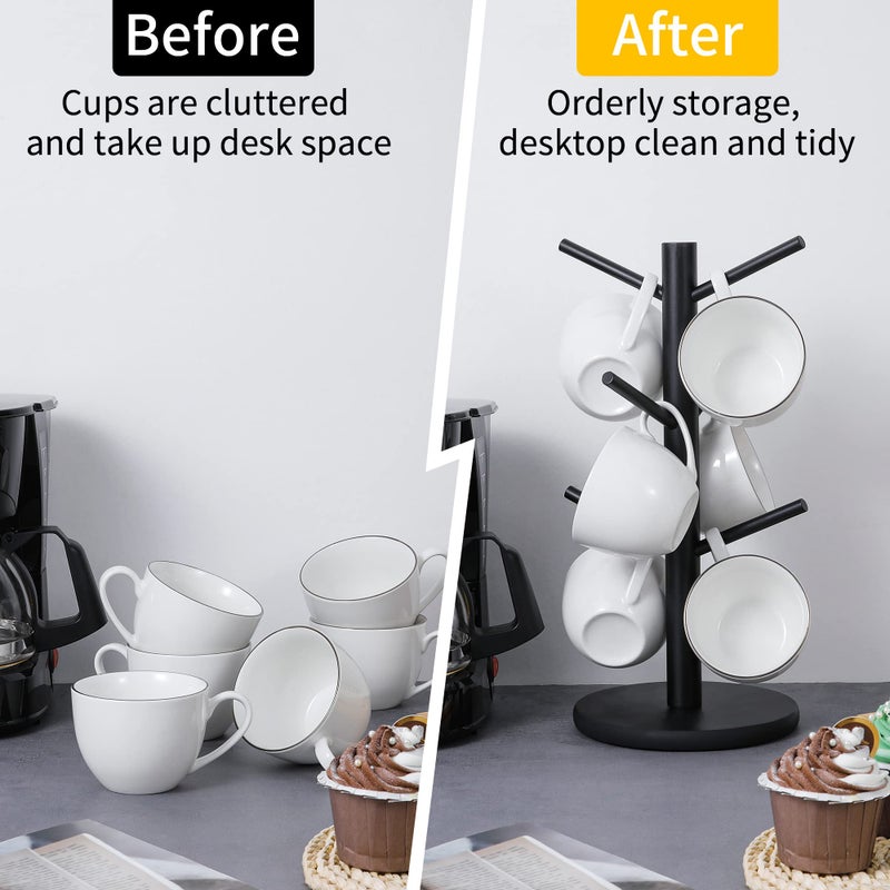 MyLifeUNIT Mug Holder Tree, Coffee Cup Holder with 6 Hooks (Black) - Image 5
