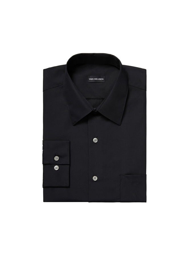 Van Heusen Mens Poplin Regular Fit Solid Point Collar Shirt, Color: Black, Size: 16 Neck / 34-35 Sleeve / L - Image 4