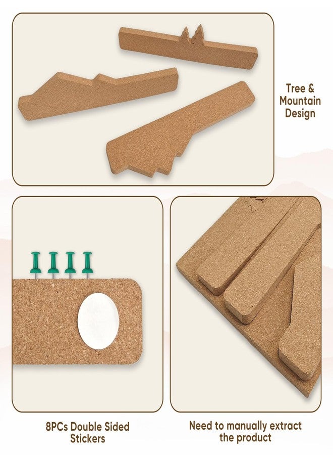 Aitakatta Mini Mountain Cork Board Strip, 3Packs Small Cork Boards for Wall, Moutains ande Trees Cork Tiles, Decorative Bulletin Board for School Office Home(SX-3p) - Image 3