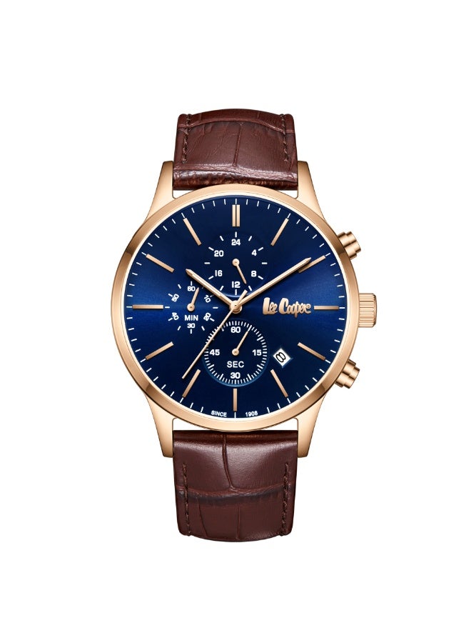 Lee Cooper ساعة متعددة الوظائف للرجال من الجلد LC08154.494 - 44 مم - Image 1