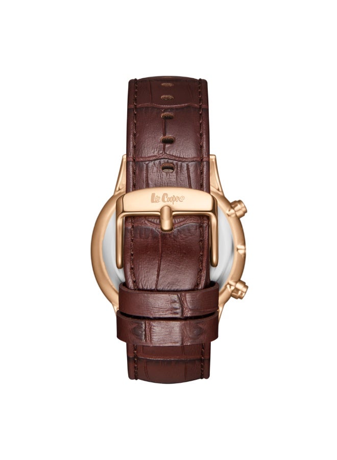 Lee Cooper ساعة متعددة الوظائف للرجال من الجلد LC08154.494 - 44 مم - Image 2